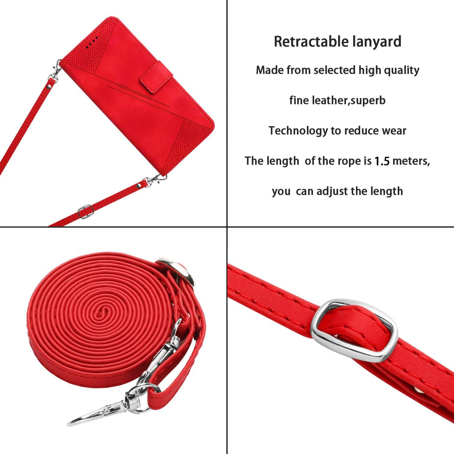 For Redmi K90 Pro Max / Poco F8 Ultra Dream Triangle Leather Phone Case with Lanyard(Red)