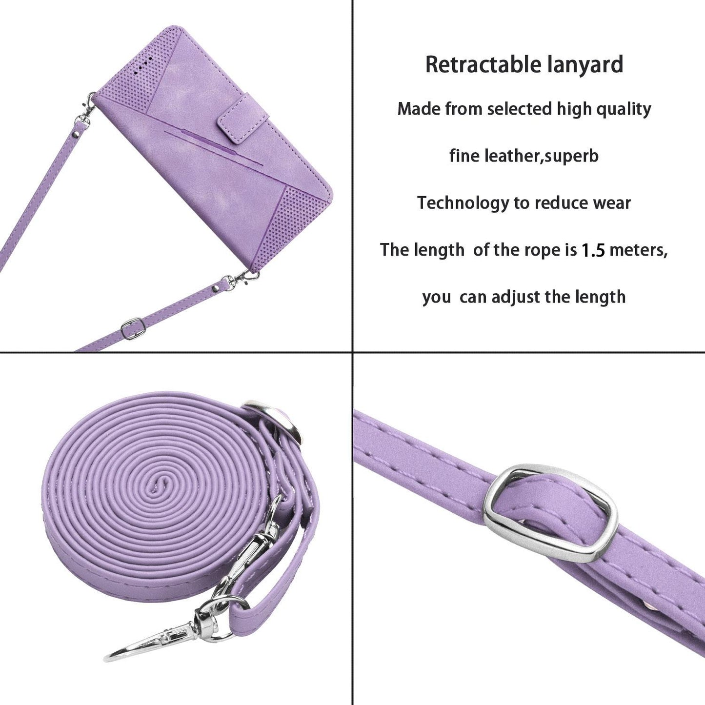 For Redmi K90 Pro Max / Poco F8 Ultra Dream Triangle Leather Phone Case with Lanyard(Purple)