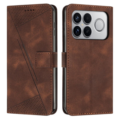 For Redmi K90 Pro Max / Poco F8 Ultra Dream Triangle Leather Phone Case with Lanyard(Brown)