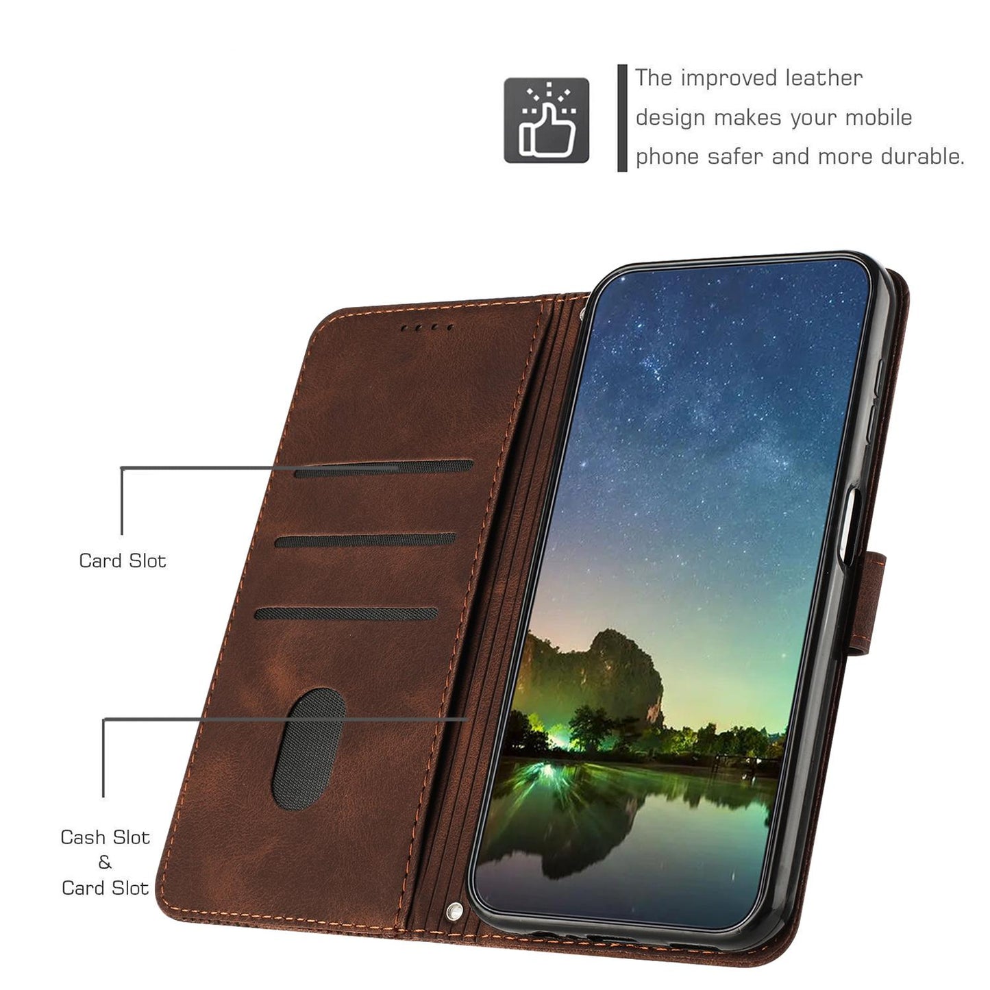 For Redmi K90 Pro Max / Poco F8 Ultra Dream Triangle Leather Phone Case with Lanyard(Brown)