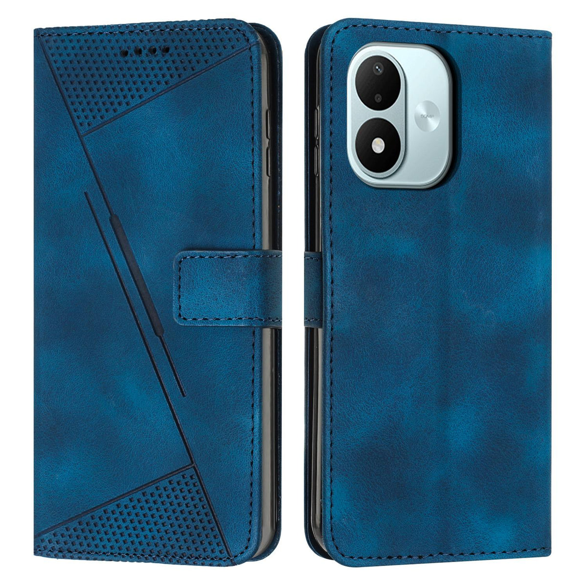 For Redmi Note 17 4G Global 169.7mm Dream Triangle Leather Phone Case with Lanyard - Blue - EDA007267725A