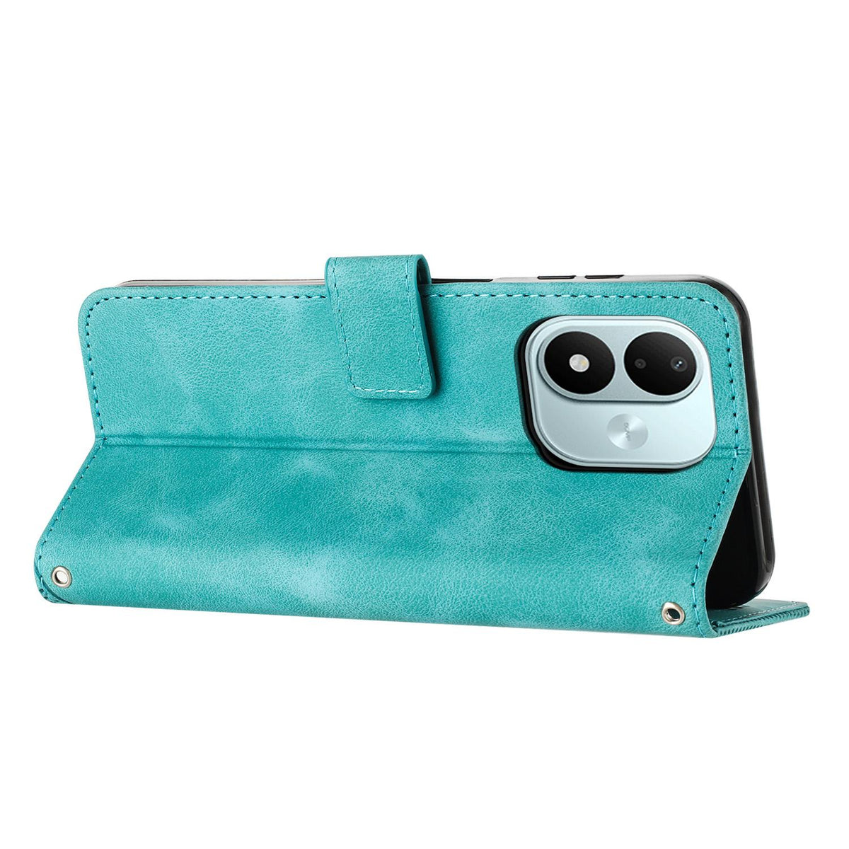 For Redmi Note 17 4G Global 169.7mm Dream Triangle Leather Phone Case with Lanyard - Green - EDA007267725C