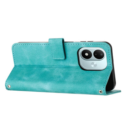 For Redmi Note 17 4G Global 169.7mm Dream Triangle Leather Phone Case with Lanyard - Green - EDA007267725C