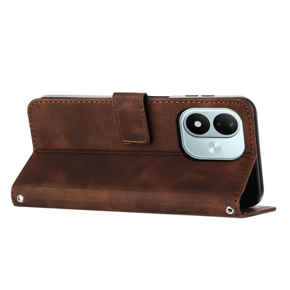 For Redmi Note 17 4G Global 169.7mm Dream Triangle Leather Phone Case with Lanyard - Brown - EDA007267725E