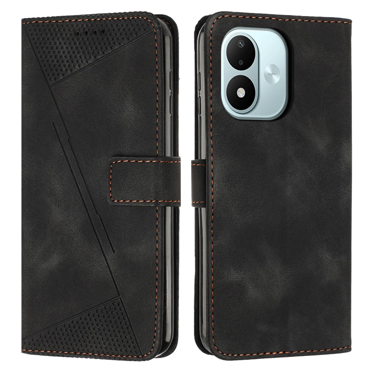 For Redmi Note 17 4G Global 169.7mm Dream Triangle Leather Phone Case with Lanyard - Black - EDA007267725F