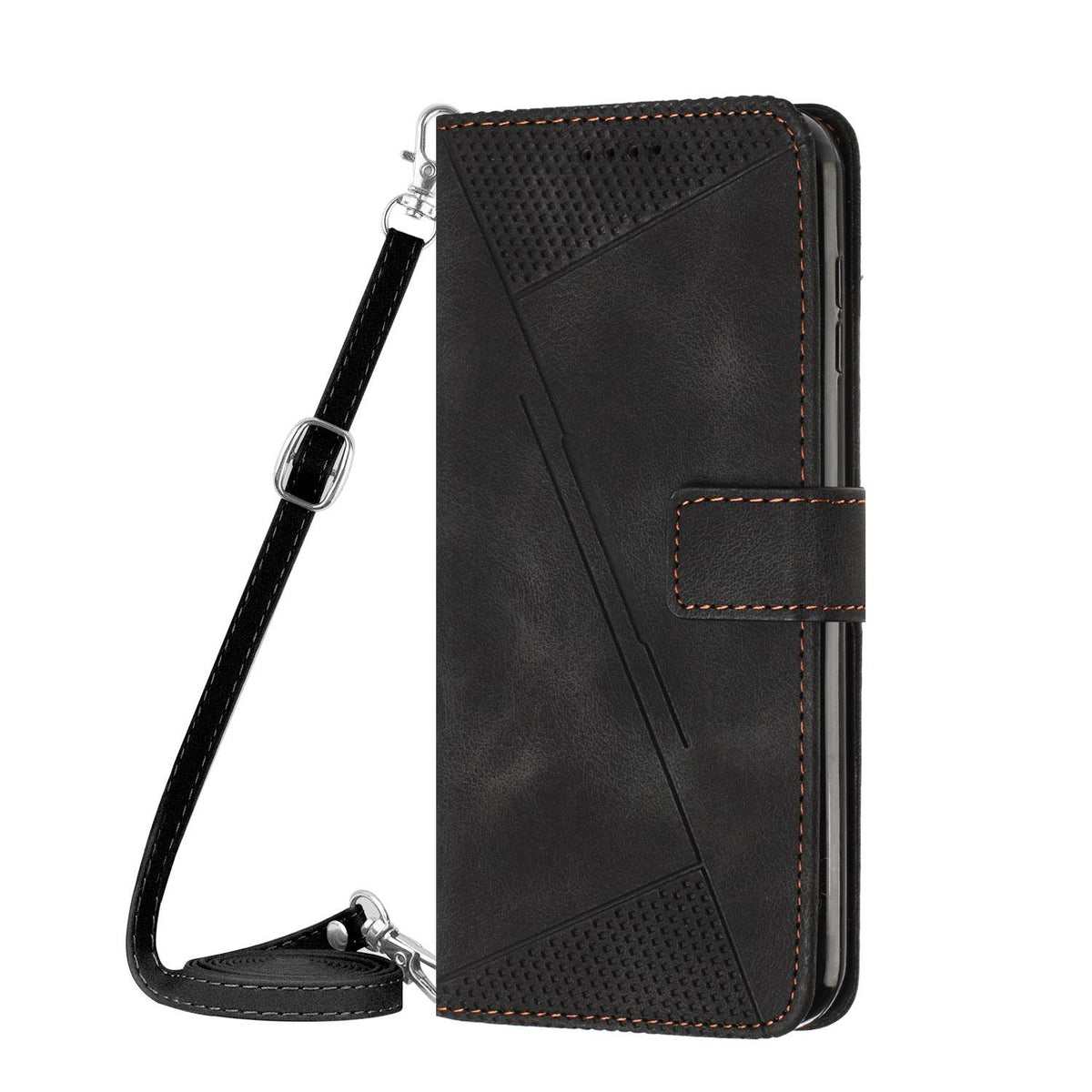 For Redmi Note 17 4G Global 169.7mm Dream Triangle Leather Phone Case with Lanyard - Black - EDA007267725F