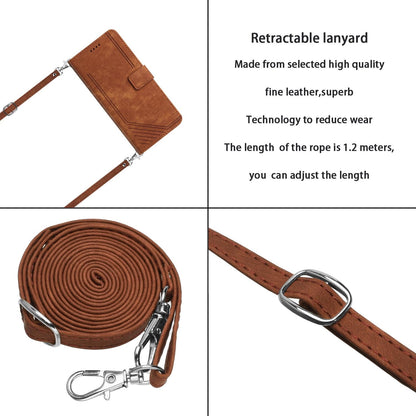 For Redmi K90 Pro Max / Poco F8 Ultra Skin Feel Stripe Pattern Leather Phone Case with Lanyard(Brown)