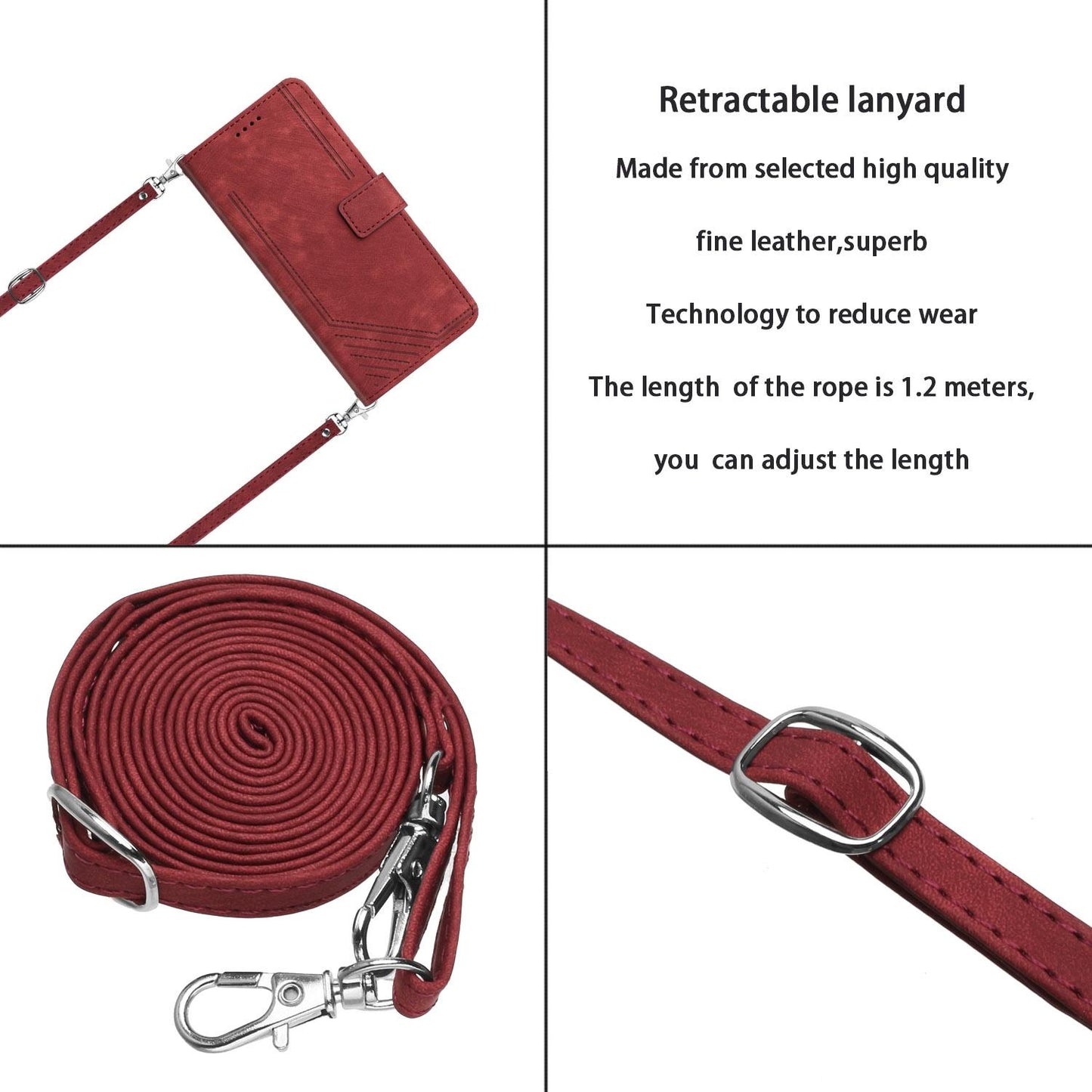 For Redmi K90 Pro Max / Poco F8 Ultra Skin Feel Stripe Pattern Leather Phone Case with Lanyard(Red)
