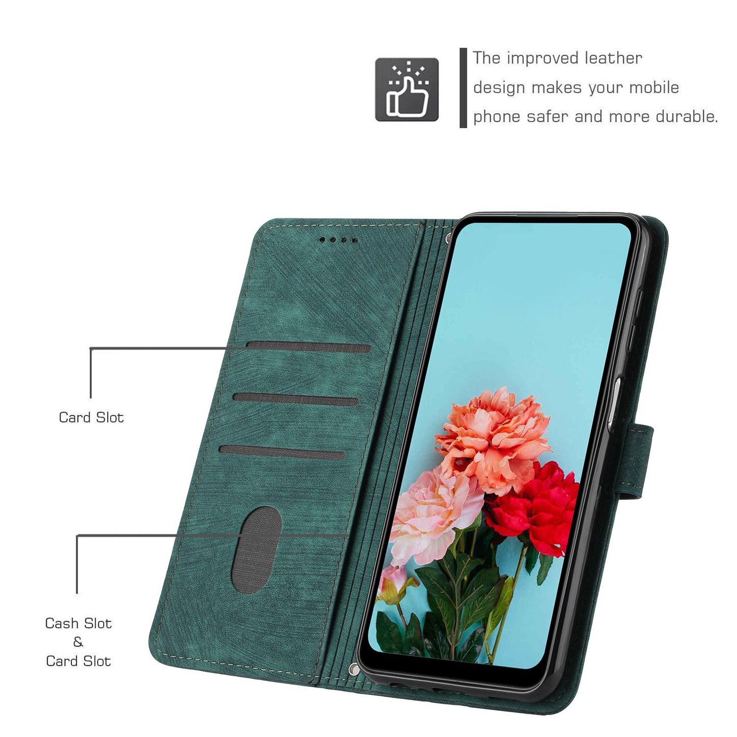 For Redmi K90 Pro Max / Poco F8 Ultra Skin Feel Stripe Pattern Leather Phone Case with Lanyard(Green)