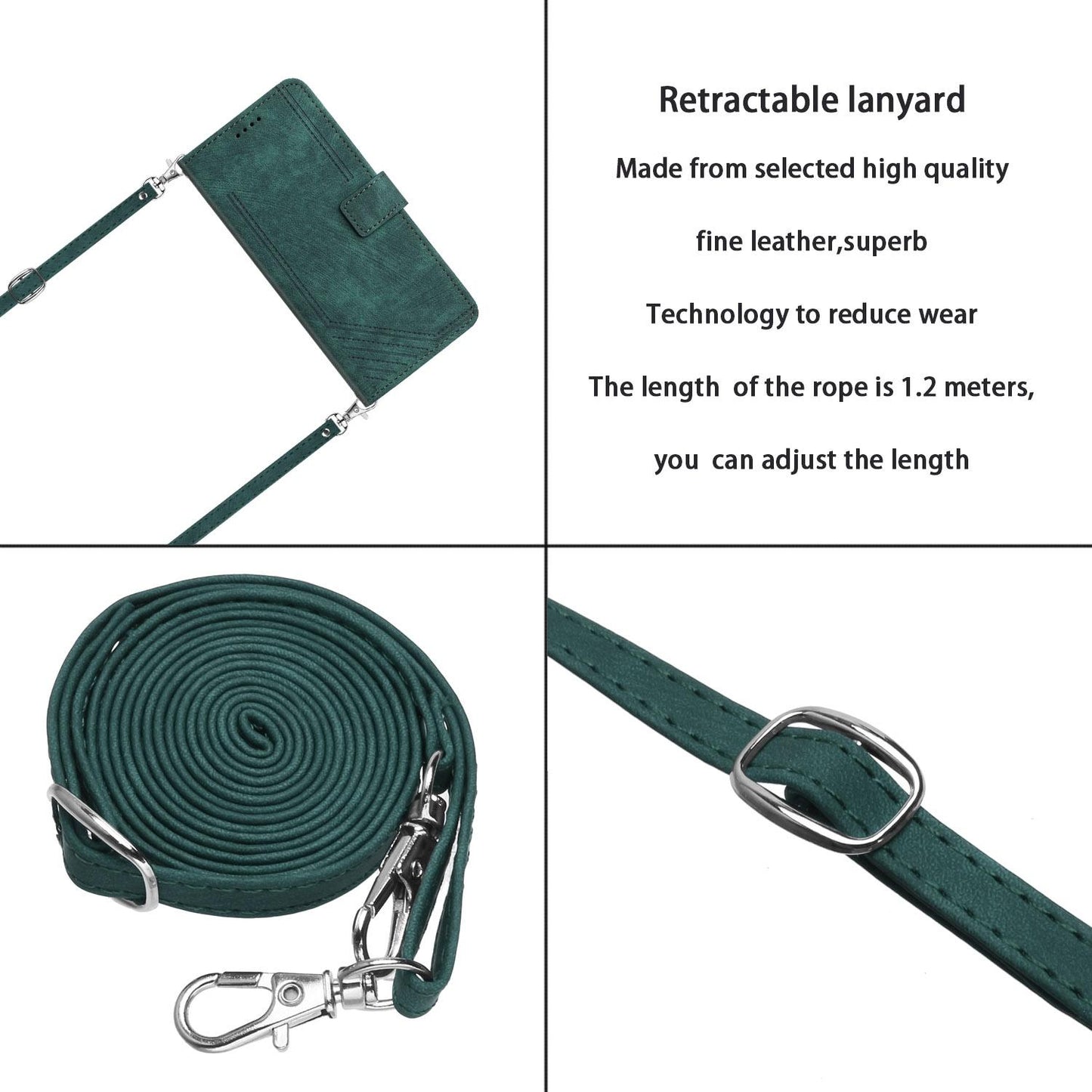 For Redmi K90 Pro Max / Poco F8 Ultra Skin Feel Stripe Pattern Leather Phone Case with Lanyard(Green)