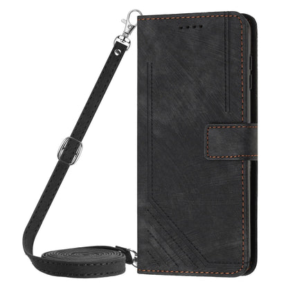 For Redmi K90 Pro Max / Poco F8 Ultra Skin Feel Stripe Pattern Leather Phone Case with Lanyard(Black)