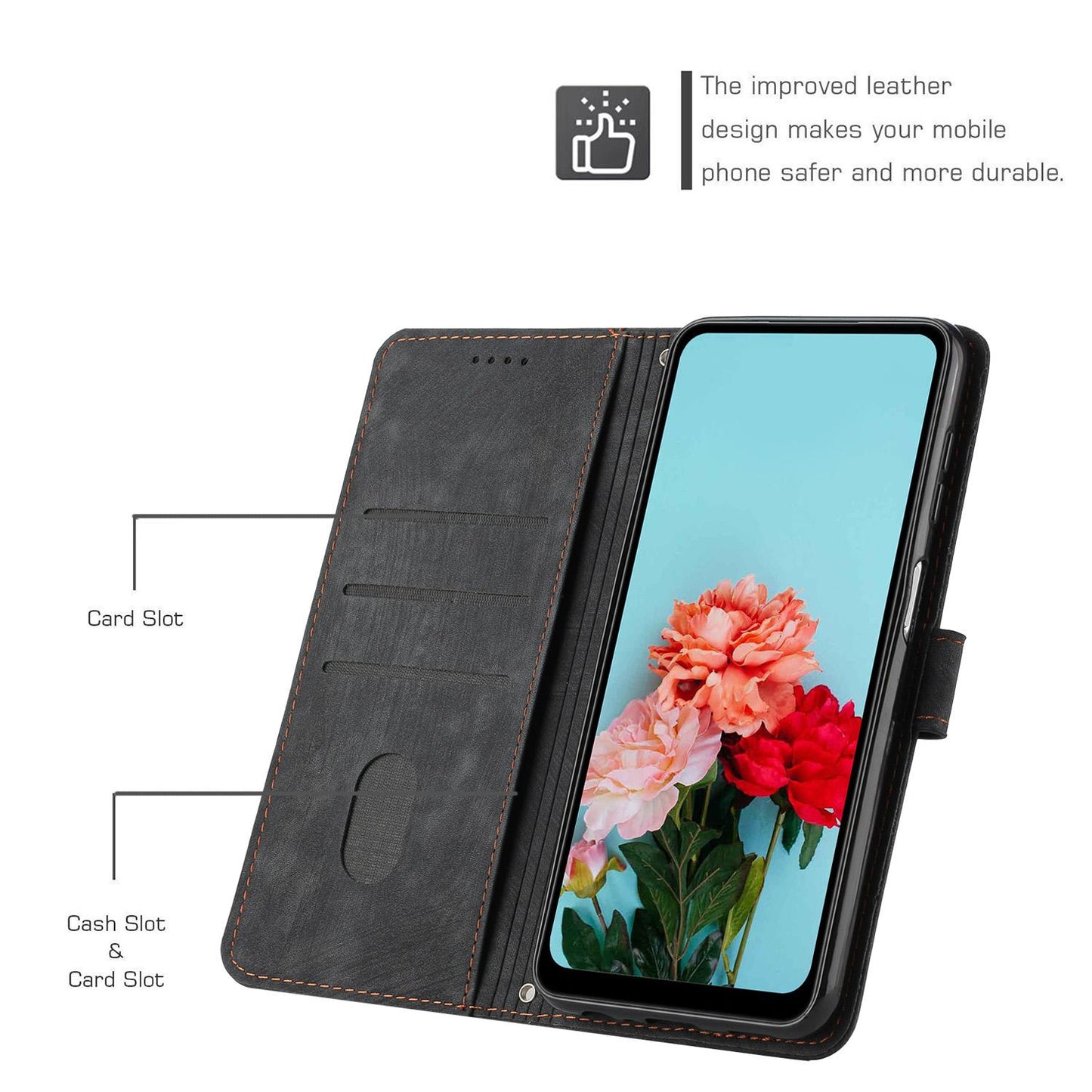 For Redmi K90 Pro Max / Poco F8 Ultra Skin Feel Stripe Pattern Leather Phone Case with Lanyard(Black)