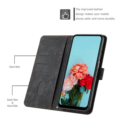 For Redmi K90 Pro Max / Poco F8 Ultra Skin Feel Stripe Pattern Leather Phone Case with Lanyard(Black)