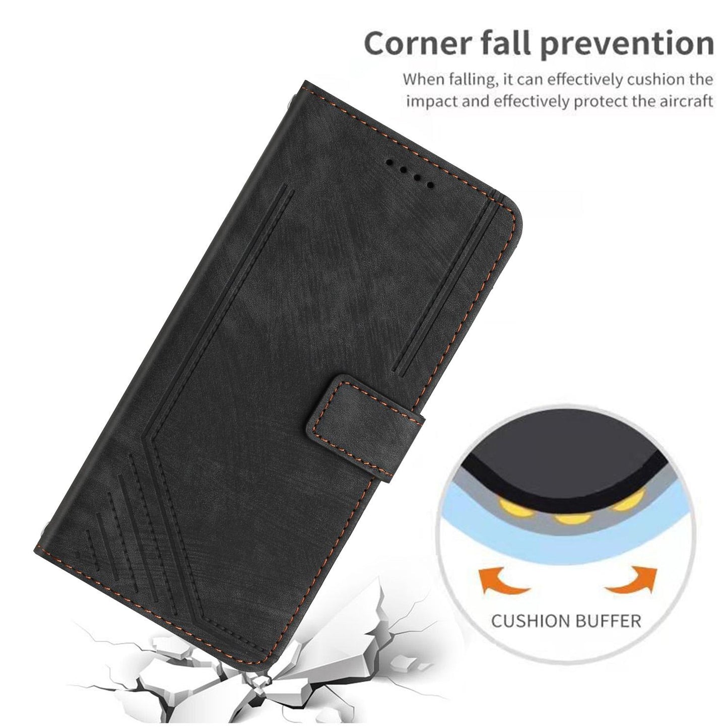 For Redmi K90 Pro Max / Poco F8 Ultra Skin Feel Stripe Pattern Leather Phone Case with Lanyard(Black)