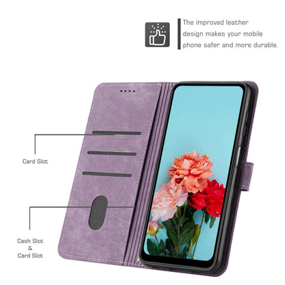 For Redmi K90 Pro Max / Poco F8 Ultra Skin Feel Stripe Pattern Leather Phone Case with Lanyard(Purple)