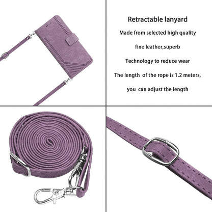 For Redmi K90 Pro Max / Poco F8 Ultra Skin Feel Stripe Pattern Leather Phone Case with Lanyard(Purple)