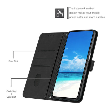 For Redmi K90 Pro Max / Poco F8 Ultra Skin Feel Heart Embossed Leather Phone Case with Long Lanyard(Black)