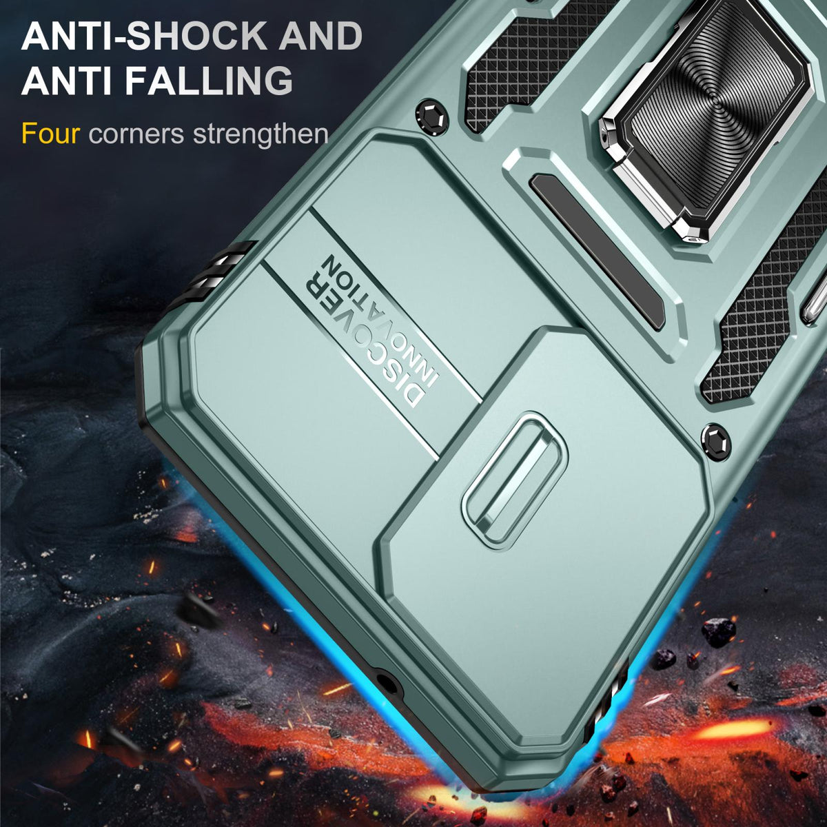For Galaxy A27 5G Armor PC Hybrid TPU Camera Shield Phone Case - Alpine Green - EDA007270706A