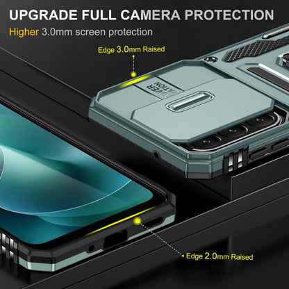 For Galaxy A27 5G Armor PC Hybrid TPU Camera Shield Phone Case - Alpine Green - EDA007270706A