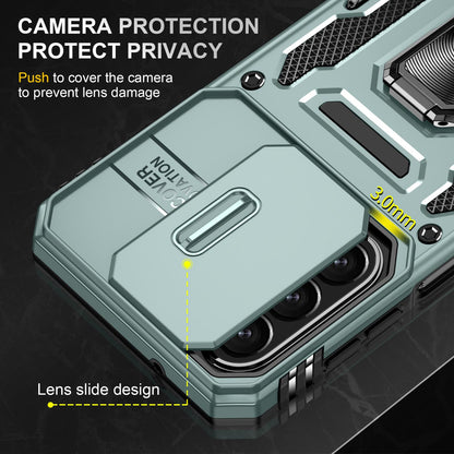 For Galaxy A27 5G Armor PC Hybrid TPU Camera Shield Phone Case - Alpine Green - EDA007270706A