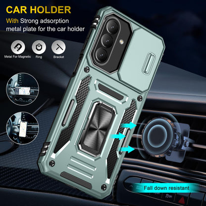 For Galaxy A27 5G Armor PC Hybrid TPU Camera Shield Phone Case - Alpine Green - EDA007270706A