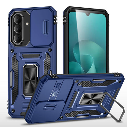 For Galaxy A27 5G Armor PC Hybrid TPU Camera Shield Phone Case - Navy Blue - EDA007270706B