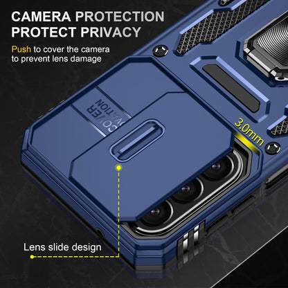 For Galaxy A27 5G Armor PC Hybrid TPU Camera Shield Phone Case - Navy Blue - EDA007270706B