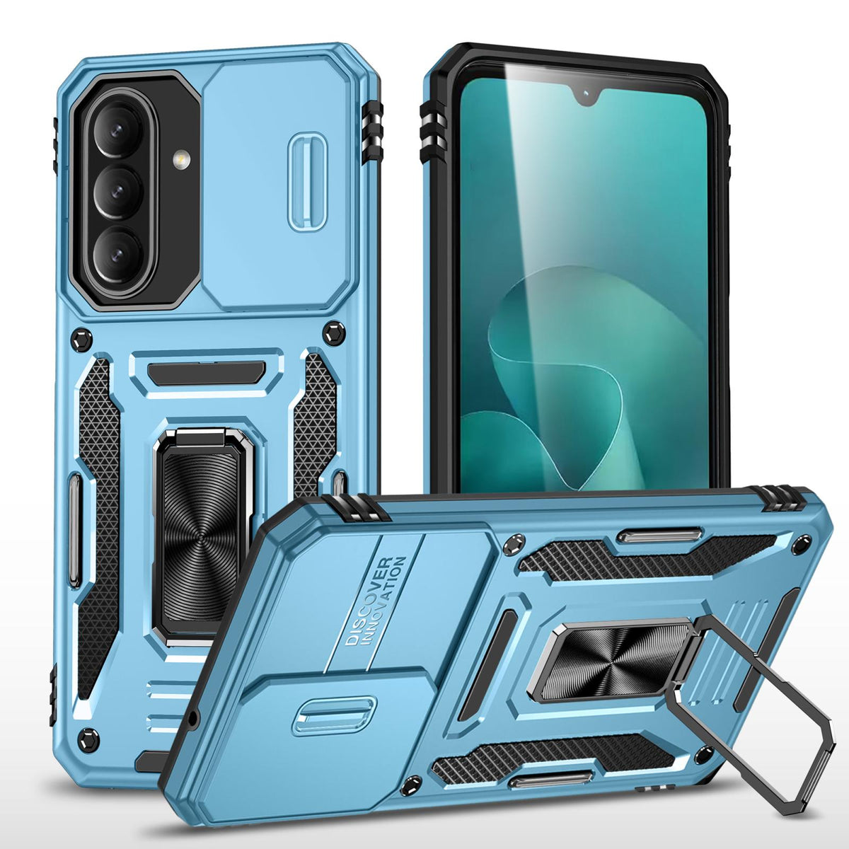 For Galaxy A27 5G Armor PC Hybrid TPU Camera Shield Phone Case - Light Blue - EDA007270706C
