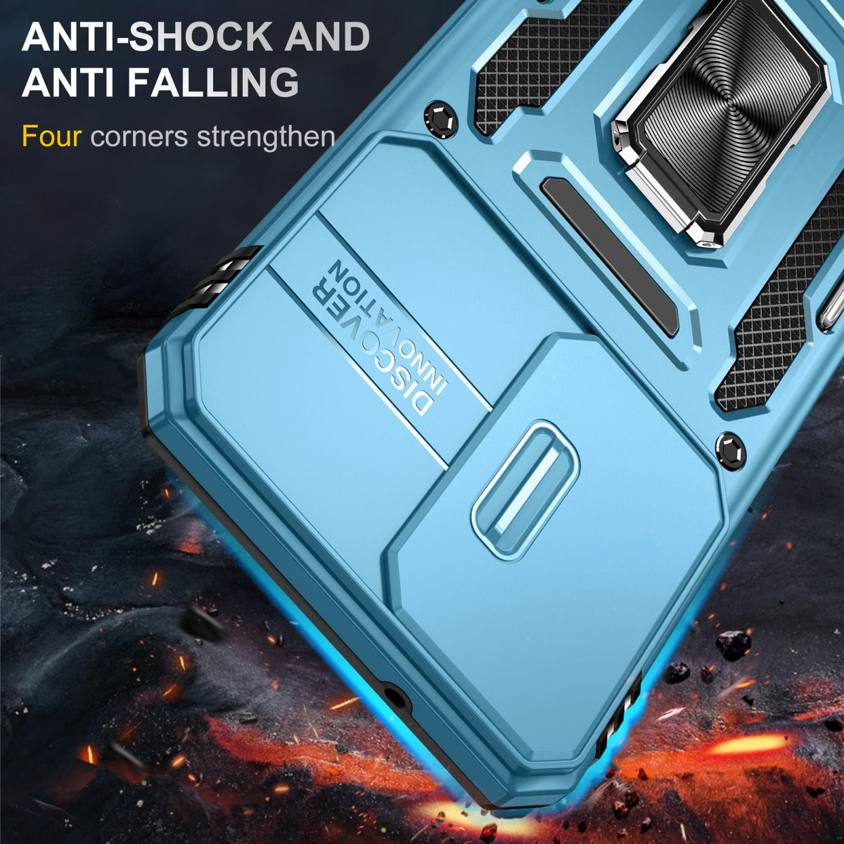 For Galaxy A27 5G Armor PC Hybrid TPU Camera Shield Phone Case - Light Blue - EDA007270706C