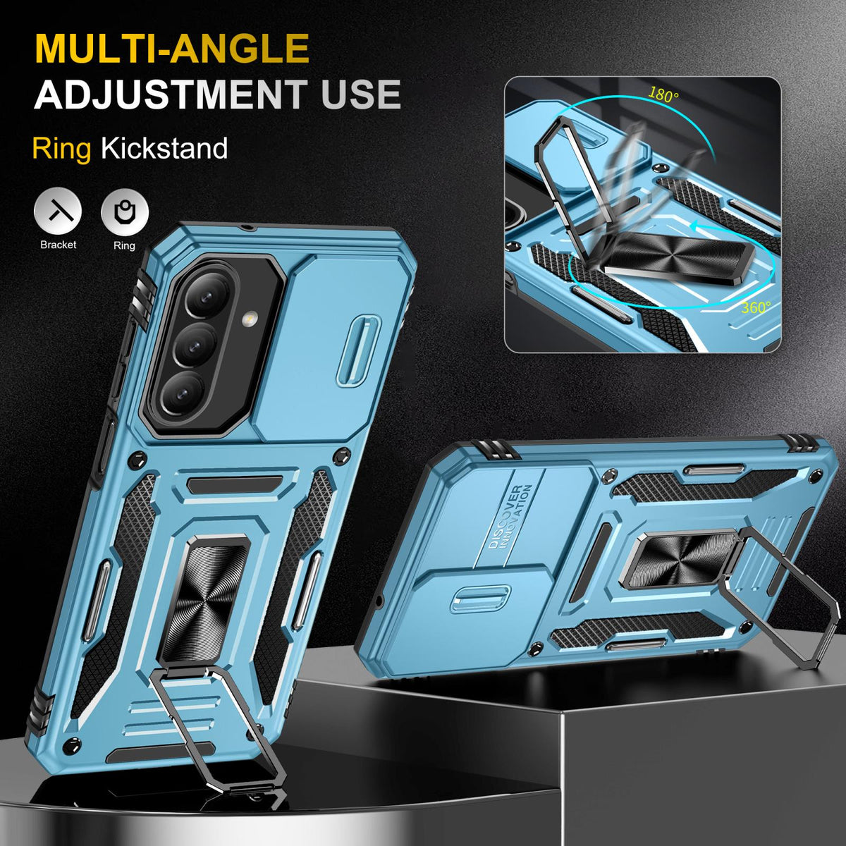 For Galaxy A27 5G Armor PC Hybrid TPU Camera Shield Phone Case - Light Blue - EDA007270706C