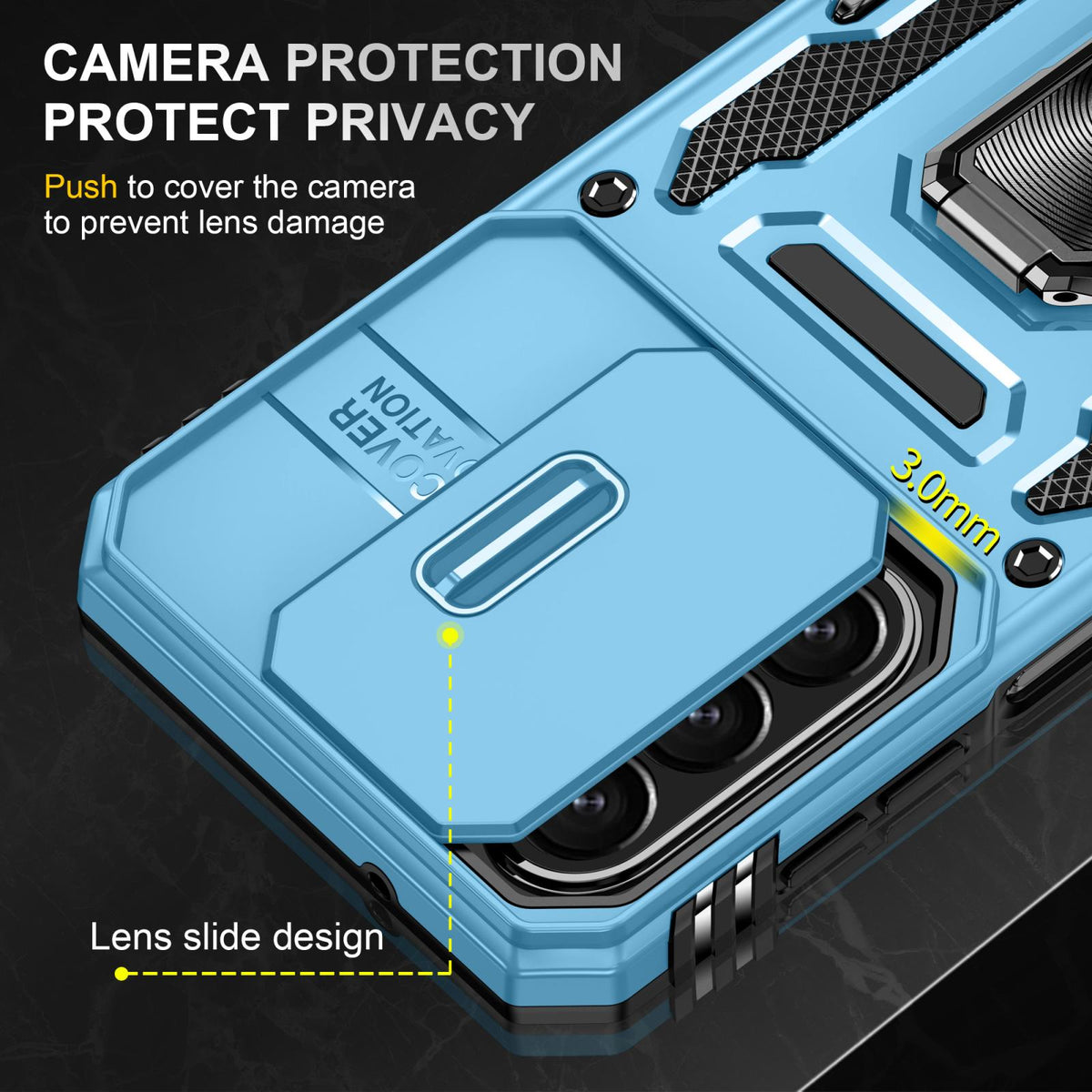 For Galaxy A27 5G Armor PC Hybrid TPU Camera Shield Phone Case - Light Blue - EDA007270706C