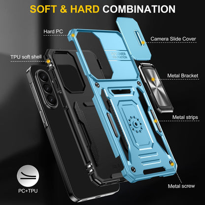 For Galaxy A27 5G Armor PC Hybrid TPU Camera Shield Phone Case - Light Blue - EDA007270706C