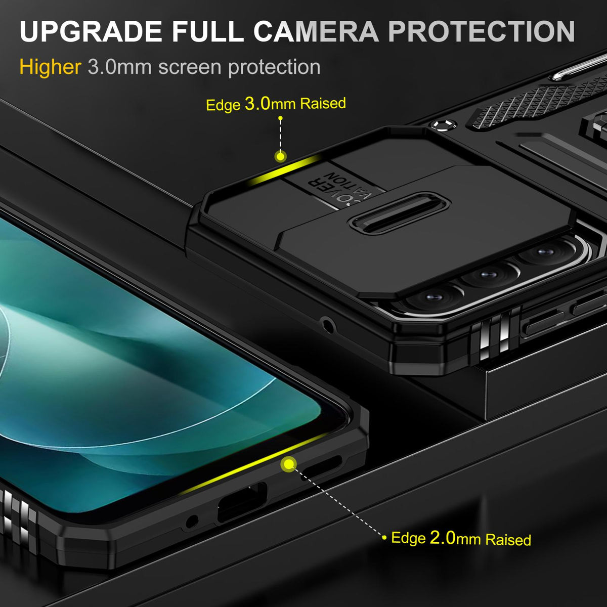For Galaxy A27 5G Armor PC Hybrid TPU Camera Shield Phone Case - Black - EDA007270706D