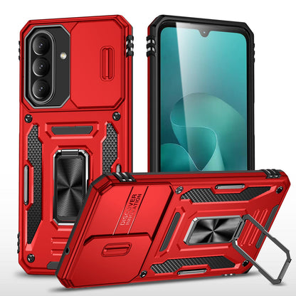 For Galaxy A27 5G Armor PC Hybrid TPU Camera Shield Phone Case - Red - EDA007270706E