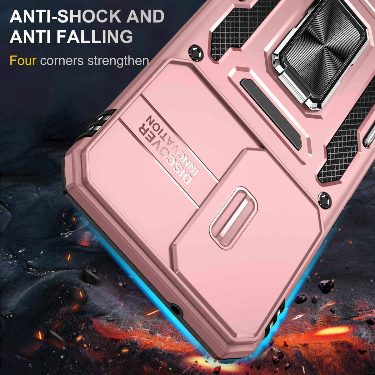 For Galaxy A27 5G Armor PC Hybrid TPU Camera Shield Phone Case - Rose Gold - EDA007270706F