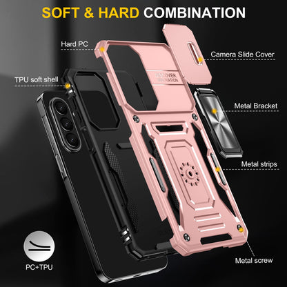 For Galaxy A27 5G Armor PC Hybrid TPU Camera Shield Phone Case - Rose Gold - EDA007270706F