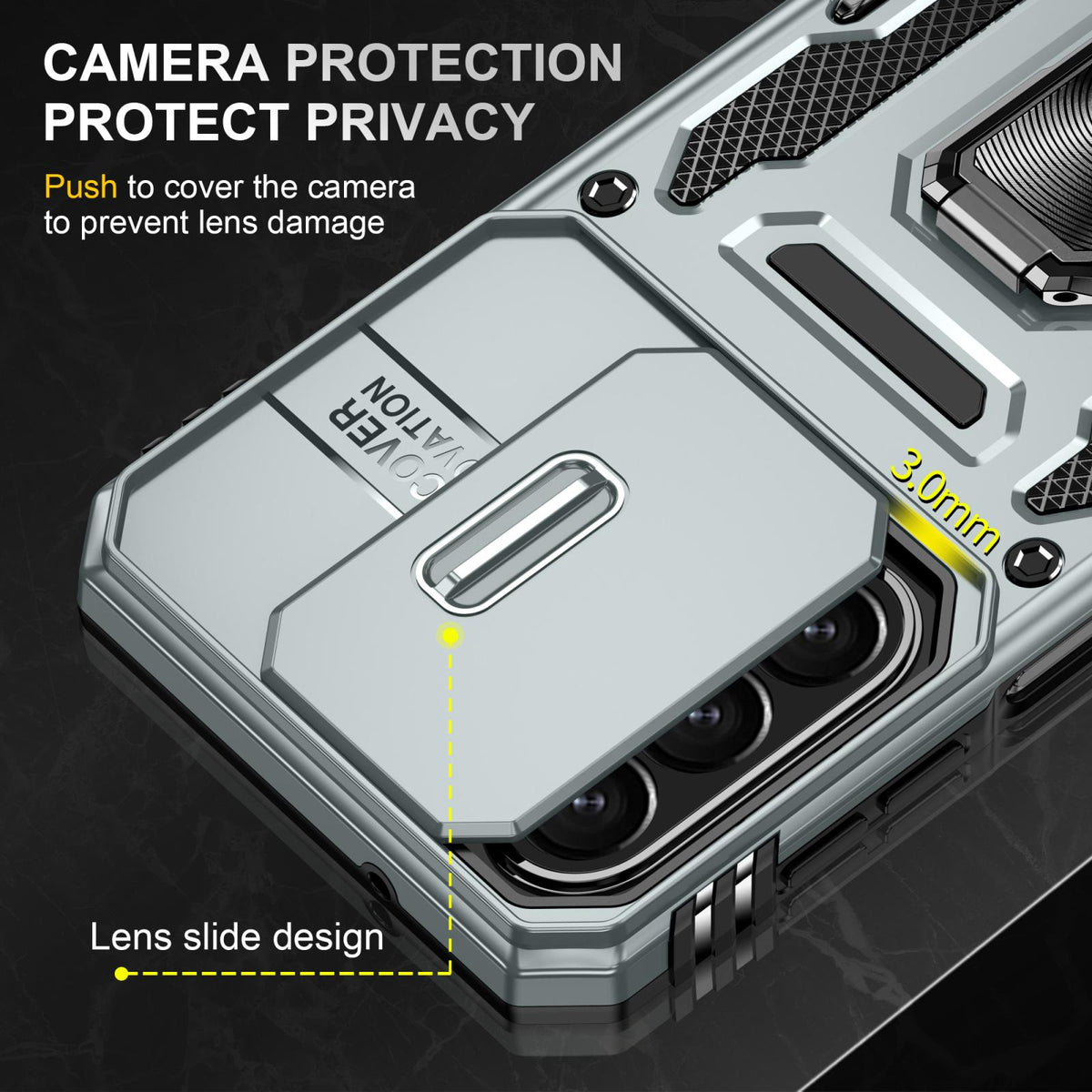 For Galaxy A27 5G Armor PC Hybrid TPU Camera Shield Phone Case - Grey - EDA007270706G
