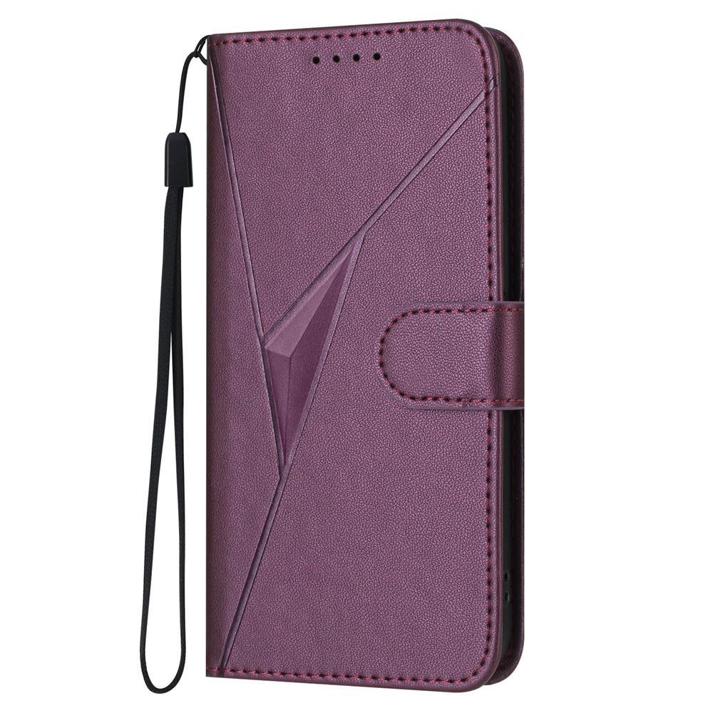 For Redmi K90 Pro Max / Poco F8 Ultra Triangle Pattern Buckle Clasp Leather Phone Case(Dark Purple)