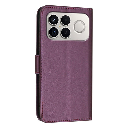 For Redmi K90 Pro Max / Poco F8 Ultra Triangle Pattern Buckle Clasp Leather Phone Case(Dark Purple)