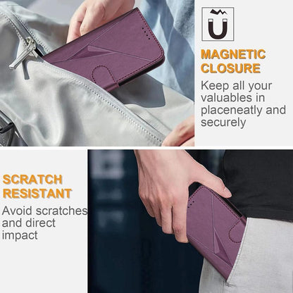 For Redmi K90 Pro Max / Poco F8 Ultra Triangle Pattern Buckle Clasp Leather Phone Case(Dark Purple)