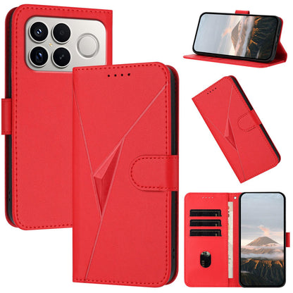 For Redmi K90 Pro Max / Poco F8 Ultra Triangle Pattern Buckle Clasp Leather Phone Case(Red)