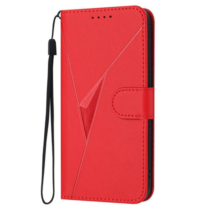 For Redmi K90 Pro Max / Poco F8 Ultra Triangle Pattern Buckle Clasp Leather Phone Case(Red)