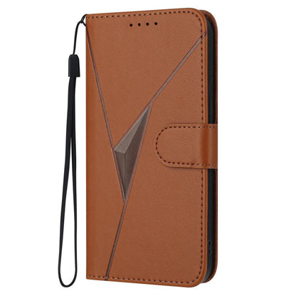 For Redmi K90 Pro Max / Poco F8 Ultra Triangle Pattern Buckle Clasp Leather Phone Case(Brown)