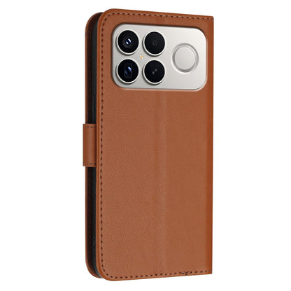 For Redmi K90 Pro Max / Poco F8 Ultra Triangle Pattern Buckle Clasp Leather Phone Case(Brown)