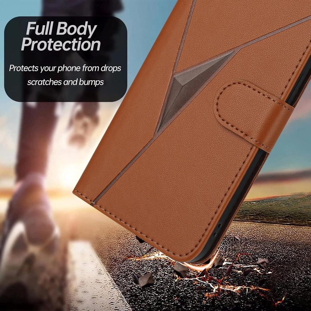 For Redmi K90 Pro Max / Poco F8 Ultra Triangle Pattern Buckle Clasp Leather Phone Case(Brown)