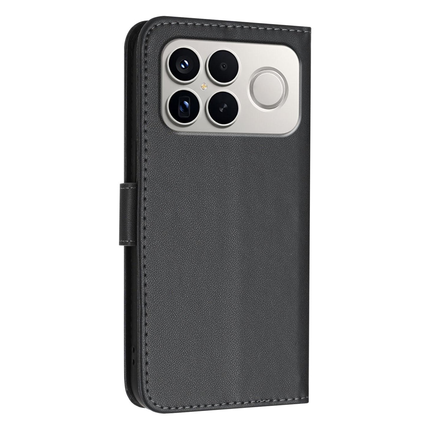 For Redmi K90 Pro Max / Poco F8 Ultra Triangle Pattern Buckle Clasp Leather Phone Case(Black)