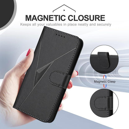 For Redmi K90 Pro Max / Poco F8 Ultra Triangle Pattern Buckle Clasp Leather Phone Case(Black)