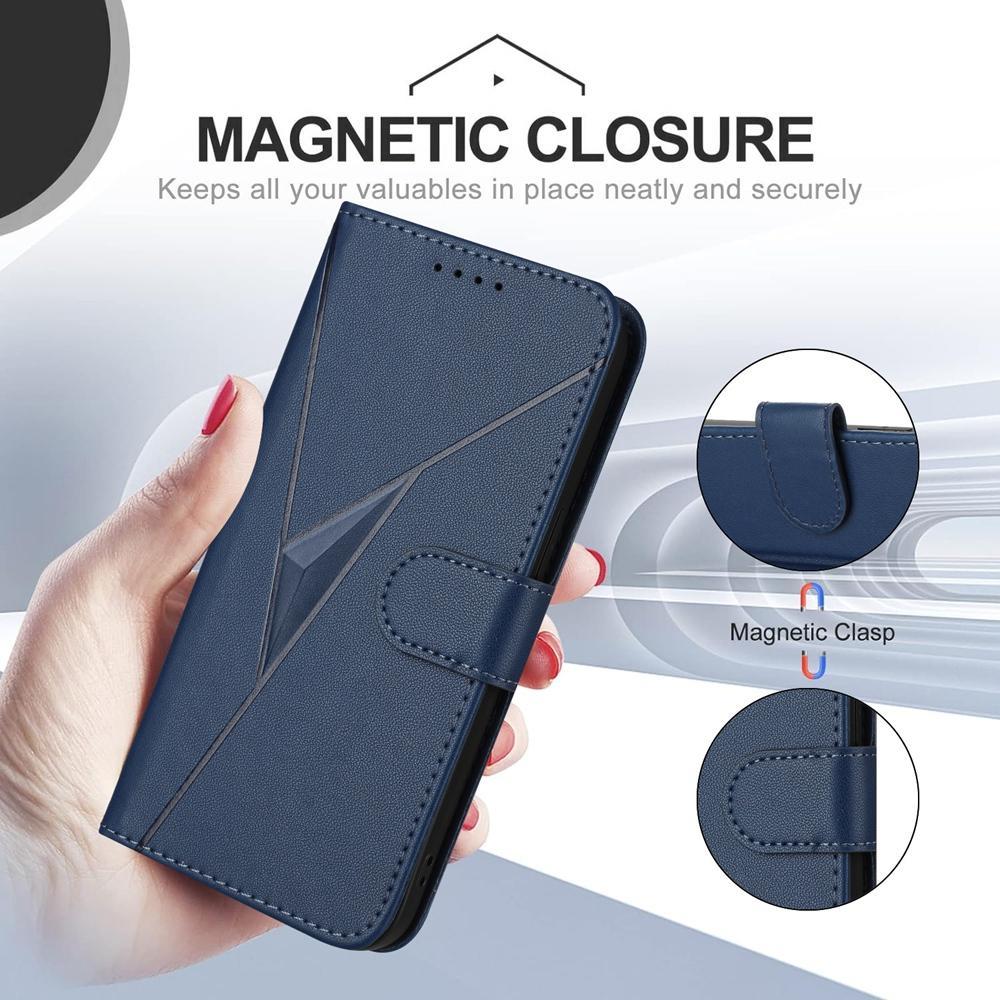 For Redmi K90 Pro Max / Poco F8 Ultra Triangle Pattern Buckle Clasp Leather Phone Case(Royal Blue)