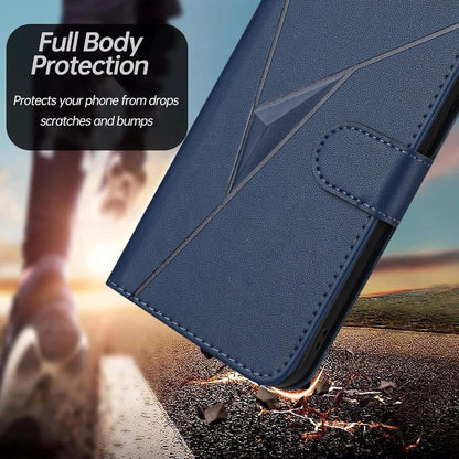For Redmi K90 Pro Max / Poco F8 Ultra Triangle Pattern Buckle Clasp Leather Phone Case(Royal Blue)