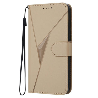 For Redmi K90 Pro Max / Poco F8 Ultra Triangle Pattern Buckle Clasp Leather Phone Case(Gold)